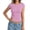 P556 Pink, variant on Tfken Tshirts For Women Short Sleeve Summer Crew Neck Crop Tees Tops Slim Fit Casual T-Shirts Ladies Trendy Clothes Outwear Size L Pink