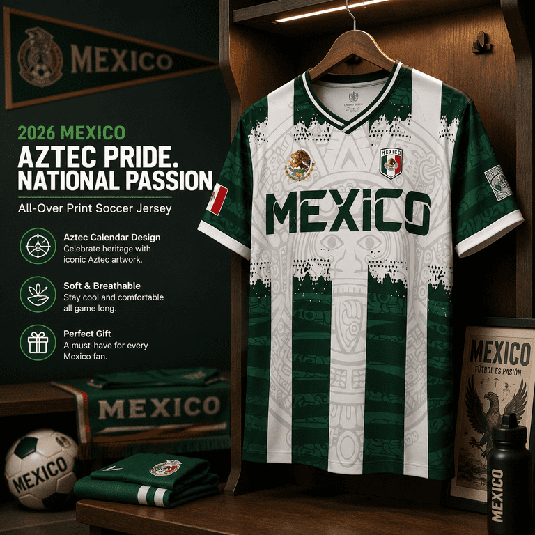 Mexican Flag Football Shirt for Men - 2026 Team Mexico Soccer
