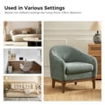 thumbnail image 3 of Upholstered Armchair 2 Pieces Boucle Fabric Solid Wooden Legs Living Room Bedroom Sage, 3 of 7