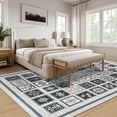 thumbnail image 6 of Wondo 4x6 Washable Non-Slip Area Rug - Boho Moroccan Geometric Bohemian Carpet for Living Room, Bedroom, Dining Room, Office, Black, 6 of 9