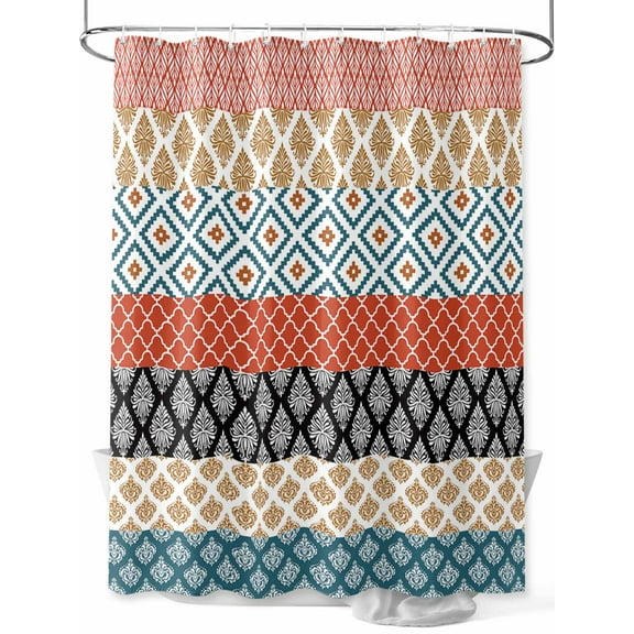 Shower Curtain Boho Stripe Tribal Vintage Shower Curtains for Bathroom, Waterproof Polyester Shower Curtain Set with Hooks, Stall Long Size 54"x78" Bohemian Style Pattern
