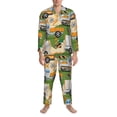 thumbnail image 3 of Naloa Construction Machinery1 Men’s Pajamas Set - Long Sleeve Button Down Sleep Shirt and Pajama Bottoms Sleepwear Set-Medium, 3 of 7