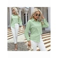 thumbnail image 5 of Button Down Shirts for Women Cotton Dress Shirts Collared Long Sleeve Wrinkle Free Blouse Tops Light Green XL, 5 of 8