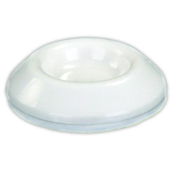 JR Door Stop Bumper 20625 Universal; Polymer Rubber; 2 Inch Diameter; Peel And Stick Adhesive Backing; White