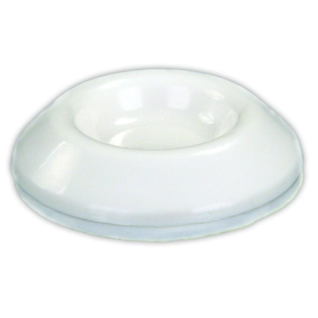 JR Door Stop Bumper 20625 Universal; Polymer Rubber; 2 Inch Diameter; Peel And Stick Adhesive Backing; White