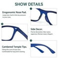 thumbnail image 6 of Cyxus Propionic Acid Reading Glasses 3.0 Blue Light Glasses Anti UV Computer Blue Frame, 6 of 8