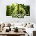 thumbnail image 3 of Elephant Stock Into The Jungle Wall Art - Horizontal Multi Panel Canvas - Living Room Wall Decor - Nature Multi Panel - Black And Green Decor - 84" x 54", 3 of 8