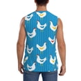 thumbnail image 4 of Haiem Men's Cartoon Chicken Print Tank Tops Summer Sleeveless Cut Off Workout T-Shirts Fitness Vest Athletic Undershirts-Large, 4 of 8