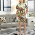 thumbnail image 7 of joogoo Men's Pajama Set Dinosaur in Forest-a1 V-Neck Pj Shorts Set 2 Piece Loungewear Sleepwear L, 7 of 7