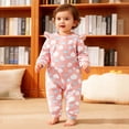 thumbnail image 2 of JAJAHO Romper Jumpsuit Soft Baby Girl Clothes Fluffy Rainbow Print Long Sleeve Ruffle Toddler Onesie Cozy One-Pieces, 2 of 8