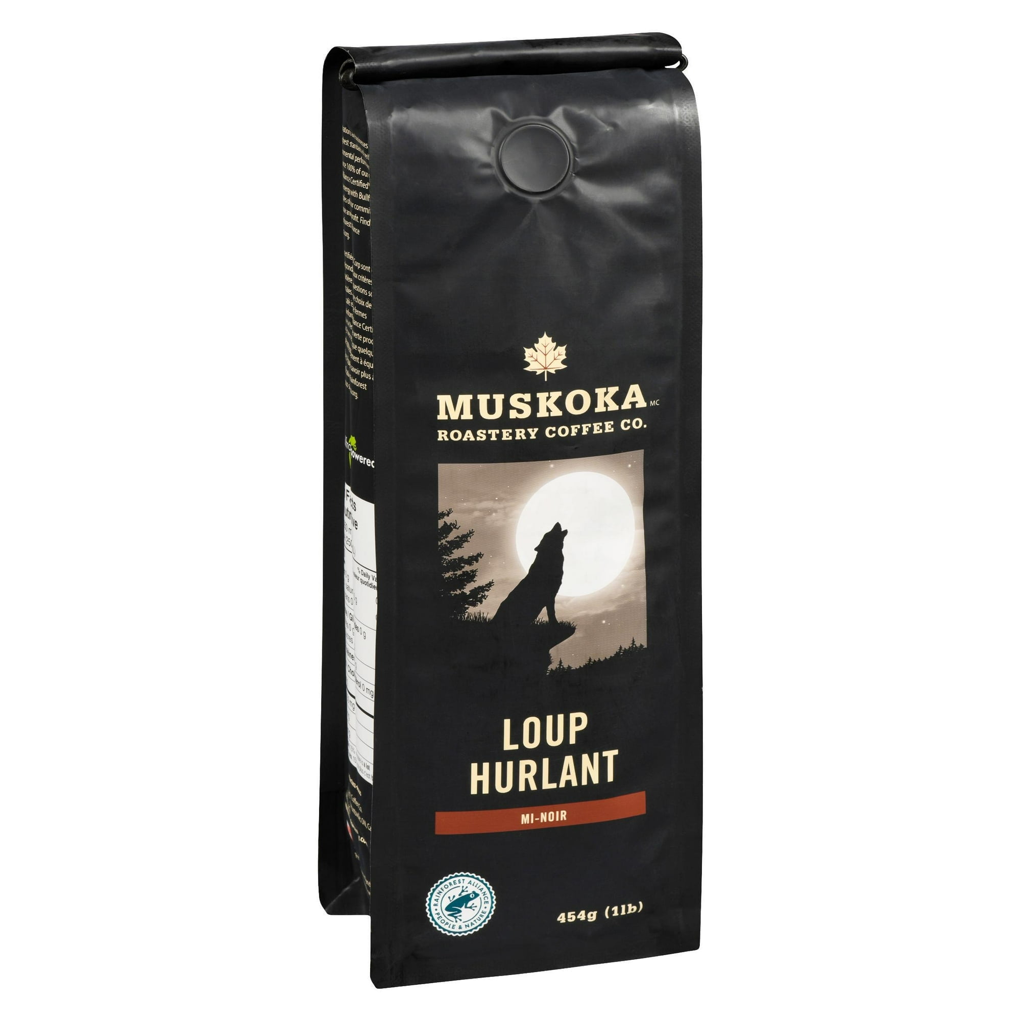 Café moulu Loup Hurlant de Muskoka Roastery Coffee Co. à torréfaction moyenne foncée