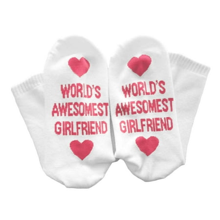 

1 Pair World S Awesomest Boyfriend Girlfriend Socks Novelty Socks Funny Socks