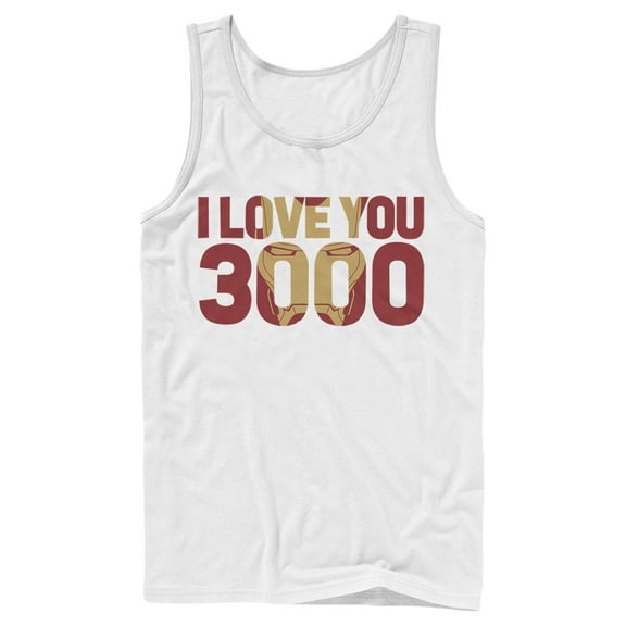 Men's Marvel Iron Man Forever Love 3000  Tank Top White X Large