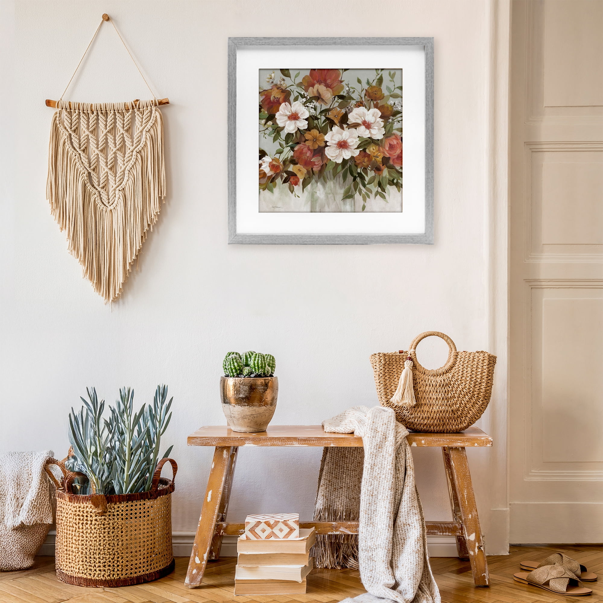 Stupell Industries Muted Vibe Bouquet Gray Framed Print Under Glass, design by Carol Robinson