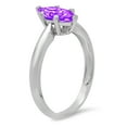 thumbnail image 3 of 1 ct Marquise Cut Natural Amethyst Solitaire 14K White Gold Womens Engagement Ring, 3 of 4
