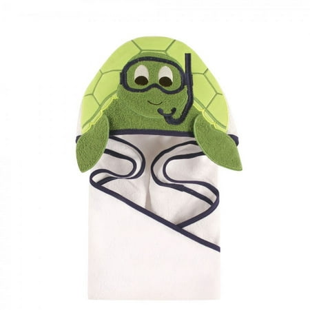 UPC: 0660168570724 | Hudson Baby Infant Boy Cotton Animal Face Hooded Towel Scuba Turtle One Size