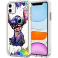 thumbnail image 1 of ZHAOCHENG Funda para iPhone 11, funda transparente con diseño personalizado (Lilo-Stitch), 1 of 4
