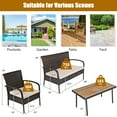 thumbnail image 3 of Costway Ensemble de 4 Pcs en Rotin pour Patio, Ensemble de Conversation Extérieur, Table Basse avec Coussins, 3 of 9