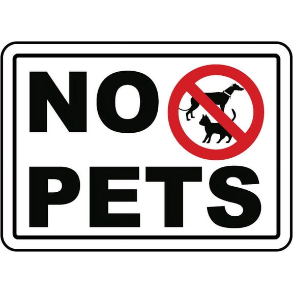Traffic & Warehouse Signs - No Pets Sign - Weather Approved Aluminum Street Sign, 0.04 Thickness - 10" X 7"