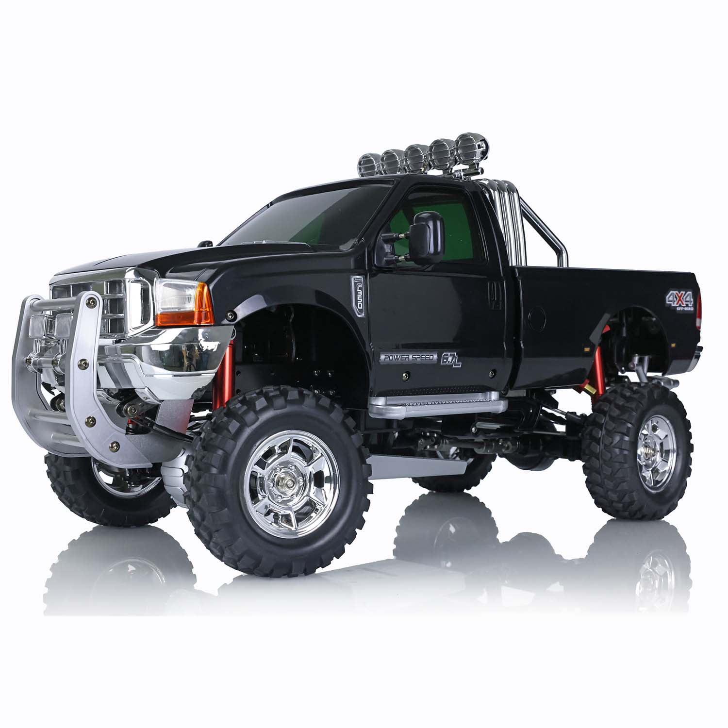 Hengguan 110 Rc Hg Pickup Truck P410 4Wd Rally Racing Crawler Car 2.4G Radio Motor Esc, Black