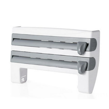 

Kitchen Gadgets Multifunctional Storage Rack with Cutter Cling Film Storage Rack for Kitchen in Convenience 39*10*24cm Blue