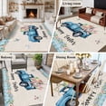 thumbnail image 5 of Happy Easter Area Rugs 5'x8', Washable Small Throw Rugs for Classroom Bedroom, Spring Truck Bunny Butterfly Blue Plaid Indoor Outdoor Rug Non-Slip Low Pile Carpet Runner Reversible Floor Mats, 5 of 8