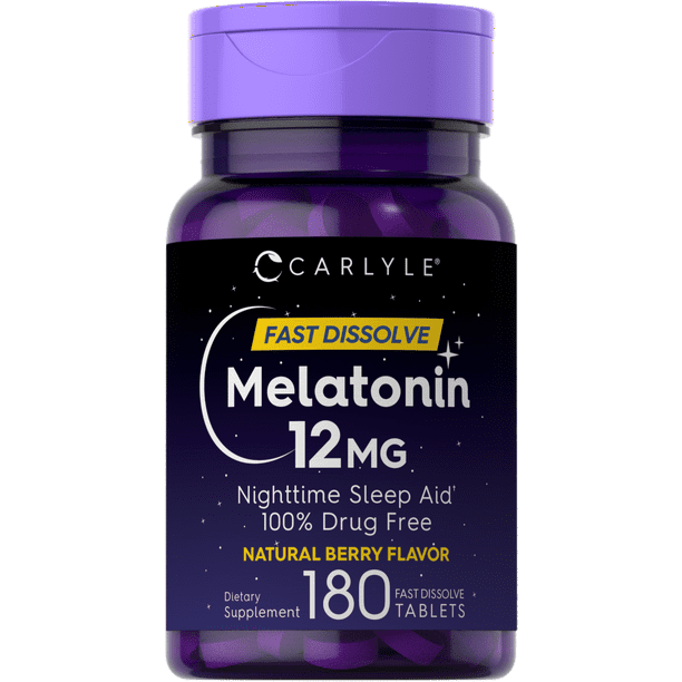 Melatonin 12 mg Fast Dissolve 180 tablets Nighttime Sleep Aid