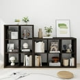 thumbnail image 2 of 14.6 * 43.8 * 30 inches Engineered Wood 6 Cube Organizer, Black Cube Shelf with 6 Cube Storage, Cube Closet Organizer for Bedroom, Bathroom, Office, Black, 2 of 8