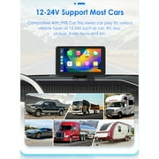 GPS Navigation Apple Carplay AUX FM Car Radio Stereo Head Unit 7 Touchscreen 360° Adjustable Portable Mirror Link Android Auto Monitor Player