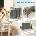 thumbnail image 3 of Outsunny Paravent Pliant à 6 Panneaux, Écran d'Intimité UV30+, Panneau d'Intimité Intérieur Extérieur avec Base Stable, Gris Foncé, 3 of 7