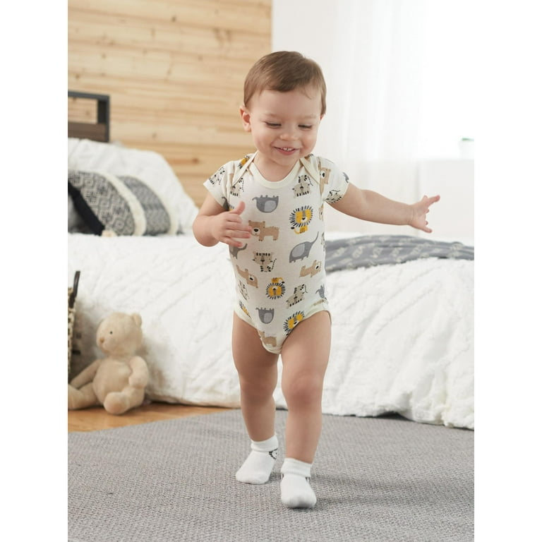 Gerber Baby Boy Organic Short Sleeve Onesies Bodysuits, 5-Pack