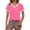 Hot Pink, variant on Daznico Women's Contrast Trim V-Neck Tee, Short Sleeve Casual Basic Top for Spring & Summer Everyday Wear,S