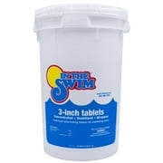 In The Swim 3 Inch Stabilized Chlorine Tablets for Sanitizing Swimming Pools - Individually Wrapped, Slow Dissolving - 90% Available Chlorine - Tri-Chlor - 5 Pounds LPM 12071