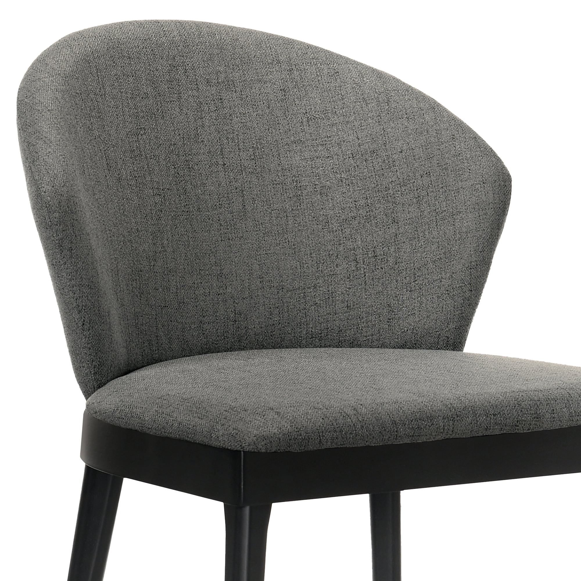 Juno Charcoal Fabric and Black Wood Dining Side Chairs - Set of 2