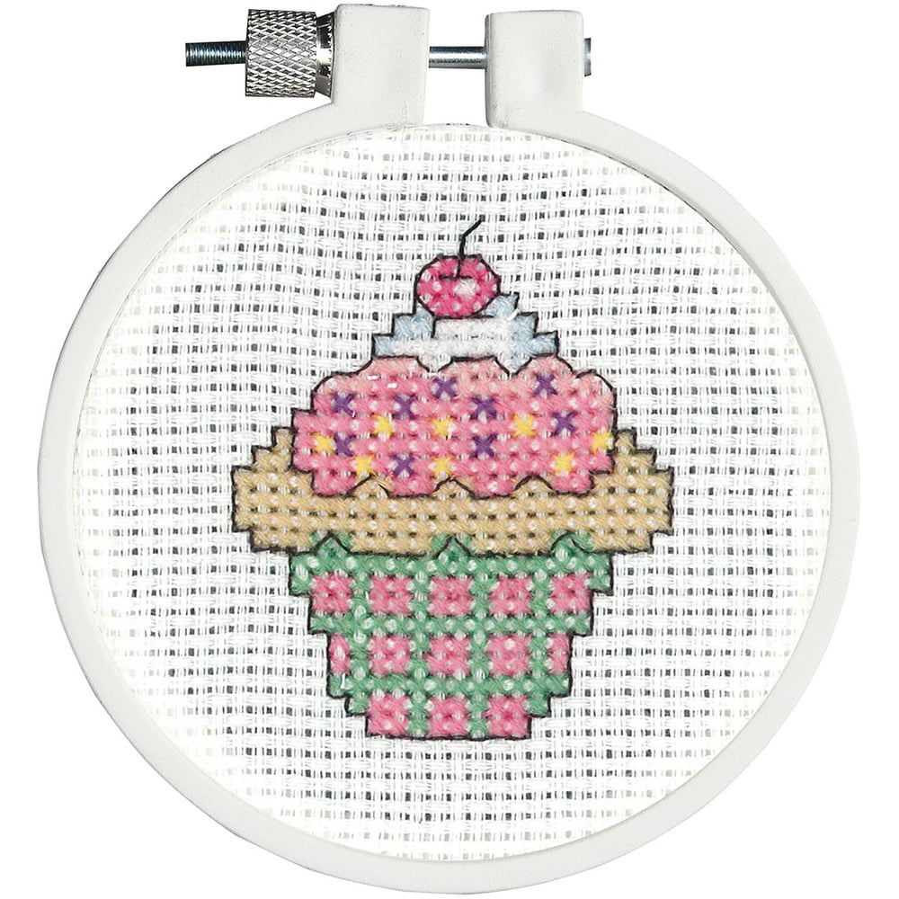 Janlynn/Kid Stitch Mini Counted Cross Stitch Kit 3" RoundCupcake (11