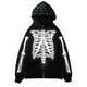 thumbnail image 1 of MHFRRA Sudadera con Capucha y Diseño Punk Oscuro para Hombre, Chaqueta con Capucha de Manga Larga y Esqueleto para Uso Informal Blanco, 1 of 2