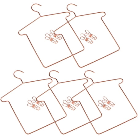 STRANDCHIC 5 Sets Doll Hangers With Clips Doll Clothes Hangers For Organizing Displaying Miniature Outfits