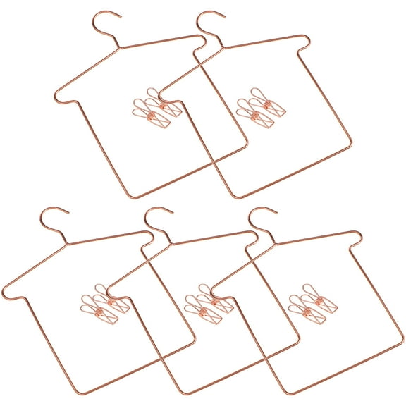 STRANDCHIC 5 Sets Doll Hangers With Clips Doll Clothes Hangers For Organizing Displaying Miniature Outfits