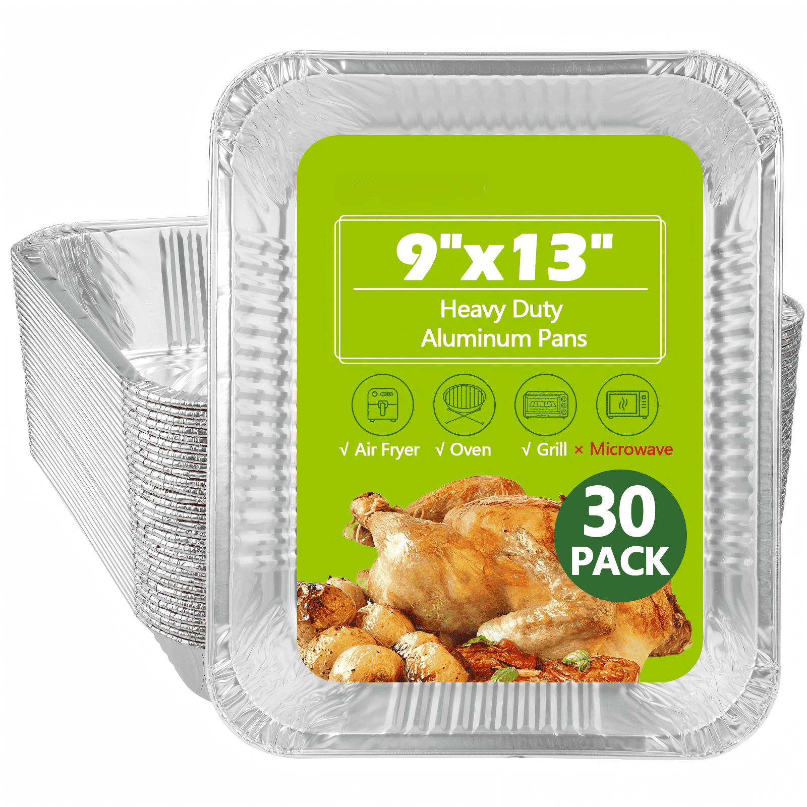 GUSTO, Food Storage, 9x13, Disposable Aluminum Foil Pans with Lids
