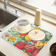 thumbnail image 2 of Yayeee Dish Drying Mat for Kitchen Counter 16" x 18" Microfiber Super Absorbent Coffee Decorative Pad, Vibrant Tomatoes, 2 of 3