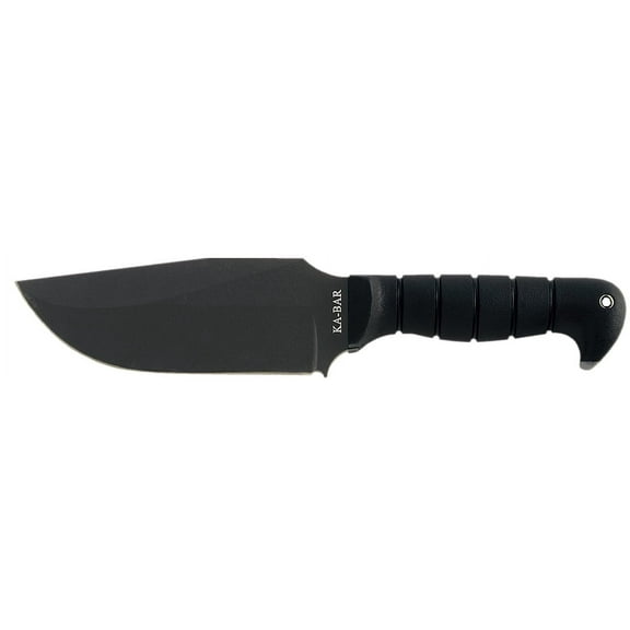 KA-BAR HEAVY DUTY WARTHOG 6.75" FXD 1085 CARBON STEEL BLK KRATON G W/SHEATH