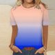 thumbnail image 5 of Camiseta de Manga Corta de Cuello Redondo Impresa Casual de la Moda de las Mujeres, Poliéster Ligero para el Uso Diario, 5 of 8
