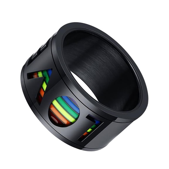 PBPBOX Stainless Steel Fidget Rings Rotating Ring Black 1Pcs