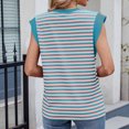 thumbnail image 3 of fatyb Women's Striped Tank Tops Cap Sleeve Basic Tee Shirts Casual Summer Loose Tunic Blouses for Women, 3 of 4