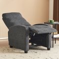 thumbnail image 3 of Contemporary Manual Recliner Chair, Push Back Theater Recliner Chair, Single Sofa with Footrest, Recliner Chair for Living Room, Bedroom, Home Theater, Gray, 3 of 9