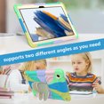 thumbnail image 4 of With Shoulder Strap Case for Samsung Galaxy Tab A8 10.5-inch SM-X200 X205 X207 (2022),Dteck Shockproof Rugged Rubber 3-Layers Protection Butterfly Case Kids Friendly Kickstand Cover,Beige+Green, 4 of 8