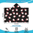 thumbnail image 2 of Black Christmas Santa Pattern Hooded Bath Towel，50"x30" for Ages 3 To 12 Kids, Quick Dry Lightweight Soft Microfiber Hood Beach Towel Cover Up for Kids, 2 of 7
