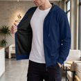thumbnail image 2 of Mens Sweatshirt Nelozsy Men's Solid Color Half-Zip Hooded Casual Long Sleeve Sweatshirt Navy L, 2 of 6