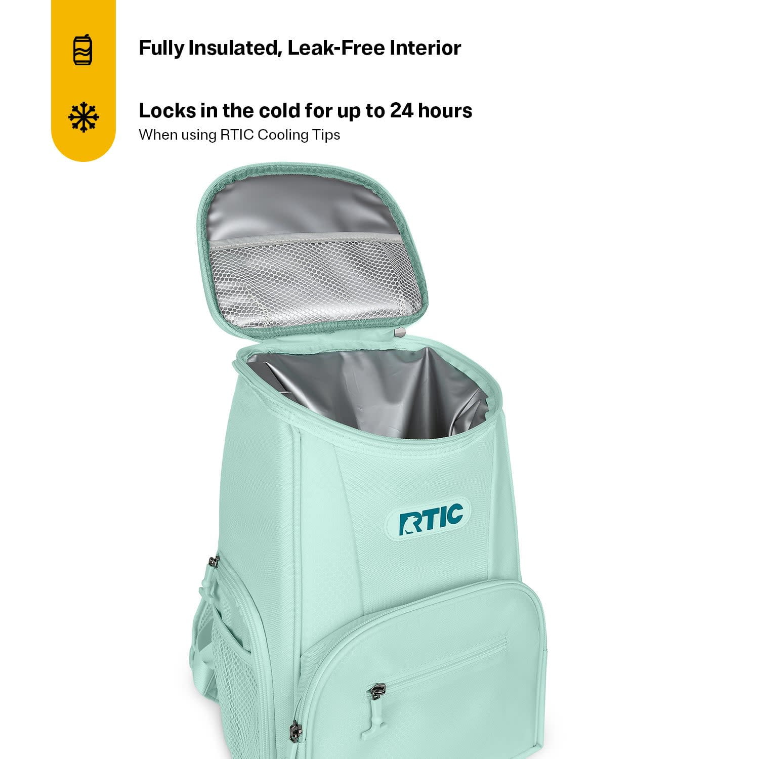 RTIC 15 Can Lightweight Backpack Insulated Cooler with Pockets, Fresh Mint