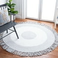 thumbnail image 2 of SAFAVIEH Cape Cod Alicia Geometric Polyester Area Rug, Grey/Ivory, 5' x 5' Round, 2 of 7